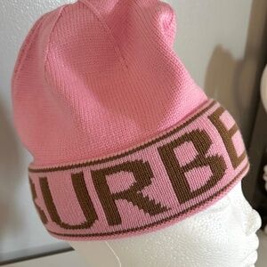 BURBERRY NEW PINK & GOLD BEANIE HAT